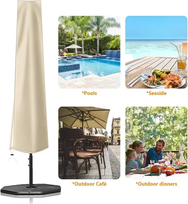 Produktbild von Schutzhülle für Standschirme - Sonnenschirme Schutzhülle - 190x50x30 cm - Oxford 210D - UV-beständig - mit Stange - für Garten, Strand und Balkon