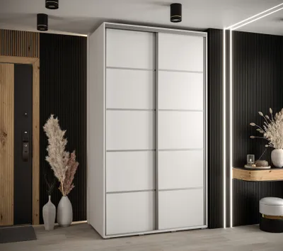 Obrázok produktu pre Šatníková skriňa ASIRI 4 - 130/60 cm, biela / strieborná