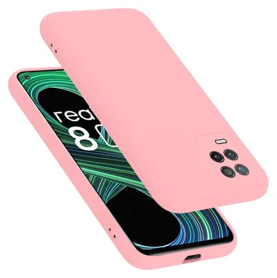 A pink phone case is shown from a diagonal angle, with the phone inside partially visible.