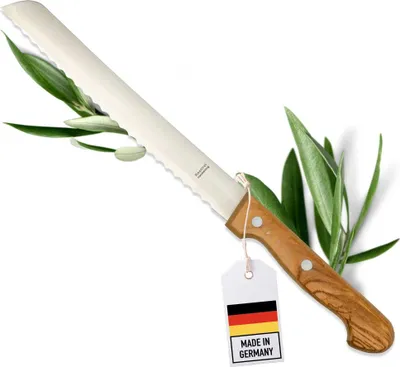 Produktbild von Brotmesser aus Olivenholz - Hochwertiges Solinger Brotschneidemesser