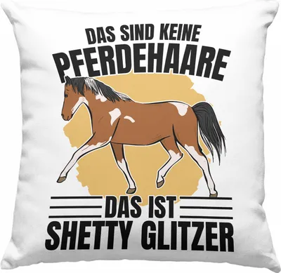 Produktbild von Trendation - Lustige Reiter Sprüche Geschenk Deko-Kissen mit Füllung 40x40 Reiterin Pferde Mädchen Geschenkidee Pferde Grafik Shetty Glitzer (Blau)