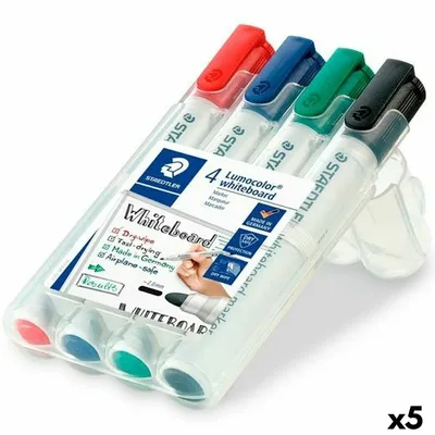 Produktbild von Staedtler Lumocolor , 4 Stück(e), Schwarz, Blau, Grün, Rot, Rundspitze, Mehrfarbig, Polypropylen (PP), 2 mm