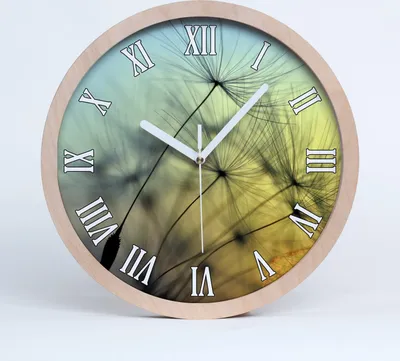 Produktbild von Holzuhr 30fi cm wanduhr - weiße Spitzen - Löwenzahn Samen