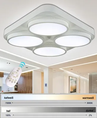 Produktbild von LED Deckenleuchte 2049 mit Fernbedienung Lichtfarbe/helligkeit einstellbar Acryl-Schirm A+
