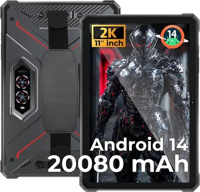 Produktbild von HOTWAV R9 Pro Outdoor Tablet Android 14 20GB+256GB/2TB Erweiterbar 20080mAh 11 Zoll 2K FHD+ 64MP IP68/IP69K Wasserdicht Tablet 4G Dual SIM/5G WiFi Rot