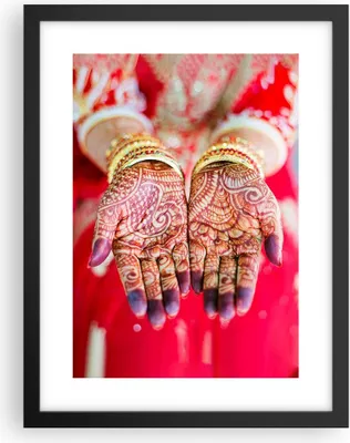 Produktbild von Gerahmtes Poster - Schwarzer Rahmen - Hände orientalisch Muster - 30x40 cm - Wand Bild - Wanddeko - Wandbilder - Kunstposter - Wandposter - Bilderrahmen - Bilder - Kunstdruck - P2BPA30x40-4848