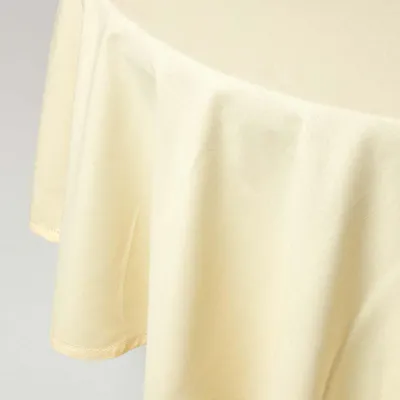Image de HOMESCAPES Nappe crème ronde 178 cm, 100% coton