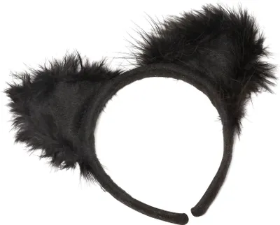 Productafbeelding van Bristol Novelty Uni kattenoren haarband met veren, model BN1205 (one size), zwart