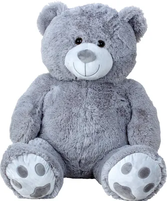 Produktbild von Riesen Teddybär Kuschelbär XXL 100 cm groß weiß/grau Plüschbär Kuscheltier samtig weich