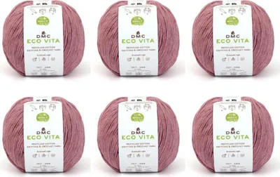 Produktbild von 6x DMC Eco Vita – nachhaltiges Garn aus 80 % recycelter Baumwolle und 20 % Fasern, 388 (Farbe 115)