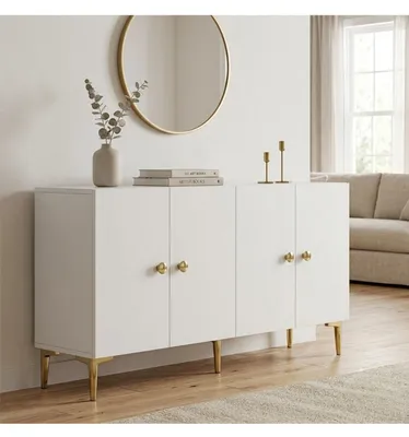 Produktbild von Skye Decor, Hochwertiger Konsolentisch, 180 cm, Weiß, 100% Melamin, 3-teilig