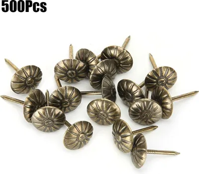 Produktbild von 500 Stück 11 x 16 mm Blasennägel mit Chrysanthemenmuster, Retro-Bronze, Eisen, Sofa, feste Dekoration