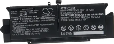 Produktbild von vhbw Akku Ersatz für Dell Y7HR3, YJ9RP, WY9MP, XMV7T, 35J09, 7YX5Y für Notebook (5500 mAh, 11,4 V, Li-Polymer)