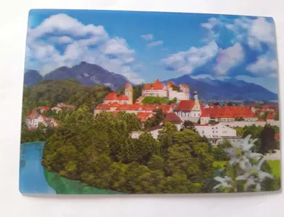 Produktbild von 3 D Ansichtskarte Füssen mit Schloß, Postkarte Wackelkarte Hologrammkarte, Bayern