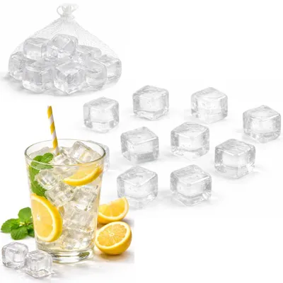 Eiswürfel, 10 Stück, wiederverwendbar, transparent, 2,5–3 cm