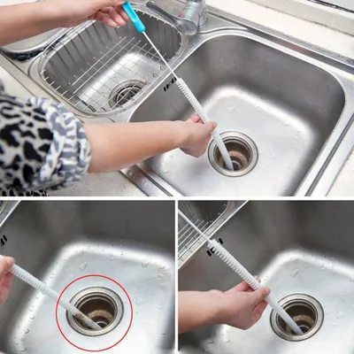 Productafbeelding van Riool Drain Borstel - Afvoer Reiniger - Verstopte Leidingen Vrijmaken - Buigbare Metalen Kern - 71 cm Lang - Niet Gespecificeerd