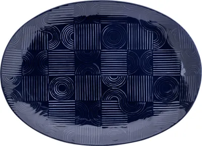 Image de ARC Plateau ovale, 41 x 30 cm, bleu indigo, céramique, en boîte cadeau