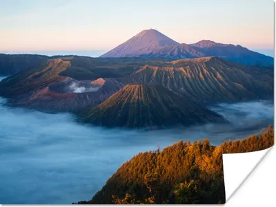 Produktbild von MuchoWow® Poster Vulkan - Natur - Nebel 120x90 cm - Wandbild