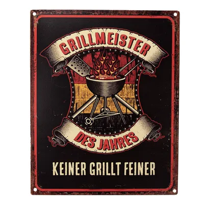 Produktbild von Clayre & Eef Textschild 20x25 cm Schwarz Eisen