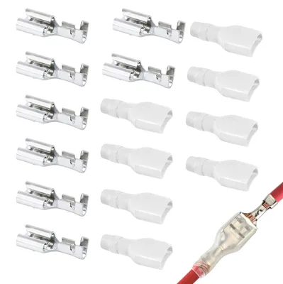Flachsteckhülsen 6,3 mm, 8er Set, nicht isoliert, Kupfer