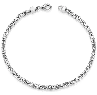 Produktbild von MATERIA Königskette 925 Silber Herren Armband 3mm diamantiert rhodiniert deutsche Fertigung #SA-36