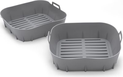 Airfryer Silikonkorb BPA-frei 20,5 cm wiederverwendbar - 2er Set - Kunststoff Backform für die Heißluftfritteuse - Silikonform Silikoneinsatz Silikon Einsatz Backform für Heißluft Fritteuse