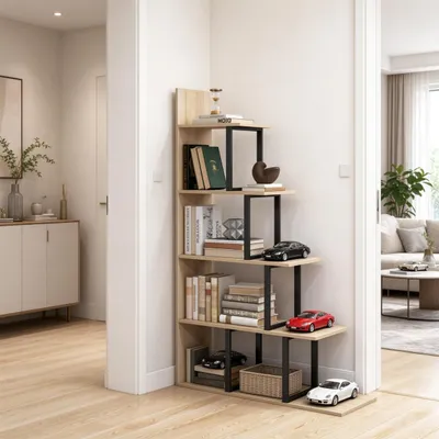 Produktbild von Industrielle Treppen-Regalwand, Raumteiler, Bücherregal, 5 Ebenen