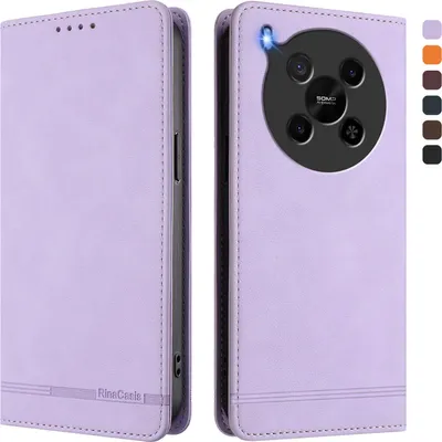 Obrázek produktu pro Pouzdro pro ZTE Blade V70 Max, retroPolyuretankožené flip pouzdro s stojánkem a přihrádkami na karty Fialový