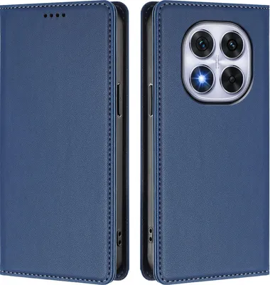 Image de Etui en cuir pour Xiaomi Poco X7/Redmi Note 14 Pro 5G/14 Pro+ 5G, étui magnétique en cuirPolyuréthaneavec support Bleu foncé