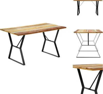 Zdjęcie produktu dla vidaXL Stół do jadalni 140x80x76 cm lite stare drewno - Stoły do jadalni