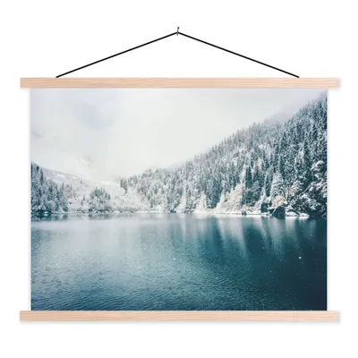 Produktbild von MuchoWow® Textilposter Winter - Wasser - Schnee 40x30 cm mit holzfarbenen Rahmen - Bilder