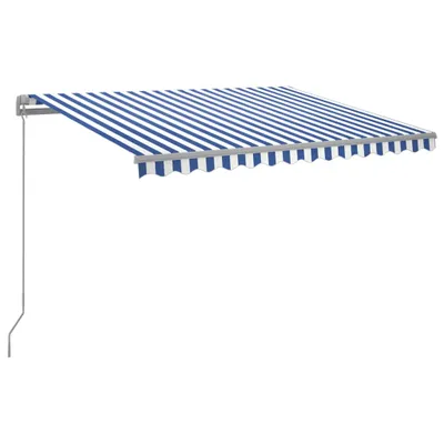 Produktbild von vidaXL Markise Manuell Einziehbar mit LED 300x250 cm Blau und Weiß