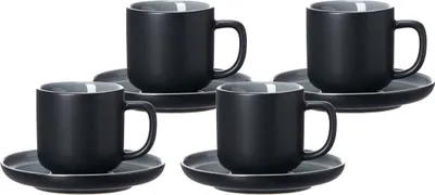 Produktbild von Ritzenhoff & Breker JASPER Espressotasse mit Untertasse 100 ml 4er Set schwarz