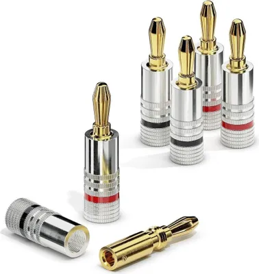Produktbild von ETEC Bananenstecker schraubbar gerade bis 6mm² Querschnitt 4er Set