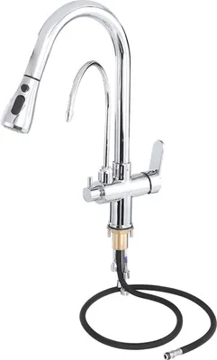 Obrázek produktu pro G1/2 Moderní 3 v 1 filtr čistič kuchyňské baterie Double Handle PullOut dřezu teplé studené vody kohoutek (galvanizované )