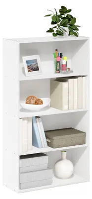 Productafbeelding van Furinno Pasir, open boekenkast met 4 niveaus, wit