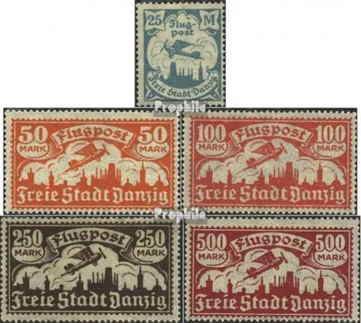 Produktbild von Briefmarken Danzig 1923 Mi 133-137 (kompl.Ausg.) mit Falz Flugpost