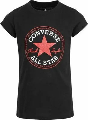 Image de Converse Kids Timelechuck Patch Kurzarm-t-shirt Schwarz 5-6 Years Schwarz 5-6 Years