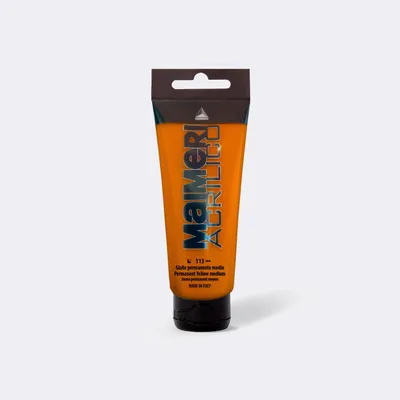 Produktbild von Acrylfarbe MAIMERI Acrilico 200 ml – verschiedene Farbtöne - Permanentgelb mittel
