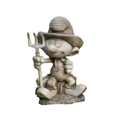 Produktbild von Farmi Schlumpf klein, Figur für den Garten, aus Kunststein, Neu Gartenfigur Skulptur Steinfigur zur Gartengestaltung V-116082S-KS