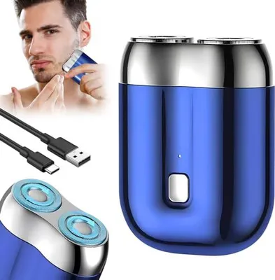 Produktbild von Mini tragbarer Elektroraver, Rasierer Männer, brauner USB -wiederaufladbarer drahtloser wasserdichte Rasiermaschinen, ein Knopf, nasse trockene Gesche