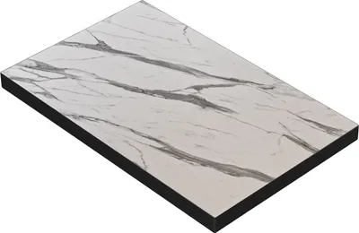 Produktbild von BRASIL | Gastro Tischplatte | B:T 130 x 80 cm | Weiß Marmor | Rechteckig | Gastro Tischplatte