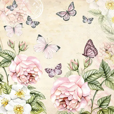 Produktbild von Servietten 33x33 cm - Botanical cream