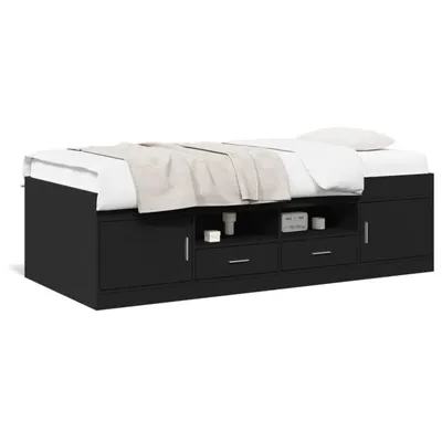 Produktbild von VidaXL 3280238, Sofabett, Schwarz, Holz, 2030 mm, 1020 mm, 520 mm