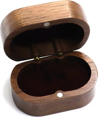 Produktbild von Schmuckschatulle, exquisite, glatte Oberfläche, robust, tragbar, weiches Futter, Aufbewahrungsbox für Eheringe aus Holz für den Heimbedarf
