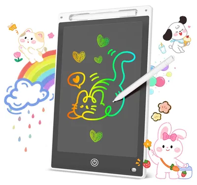 Productafbeelding van LCD-grafisch display met kleurrijke weergave, uitwisbaar digitaal bord met een wisknop