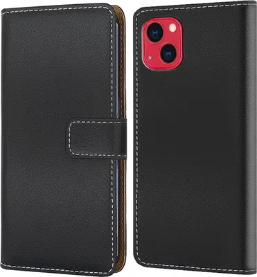 Produktbild von Handy Tasche für Apple iPhone 13  Schutzhülle Bookstyle Etui Klapphülle Wallet Flip Cover Case Schwarz