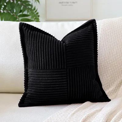 Produktbild von Kissenbezug aus Cord, 60 x 60 cm, schwarz
