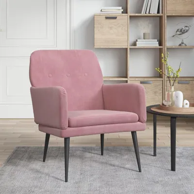 Immagine prodotto di Poltrona rosa in velluto, dimensioni 62 x 79 x 79 cm
