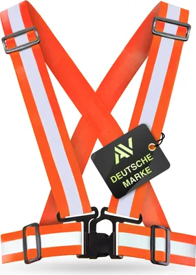 Produktbild von AVANA Warnweste reflektierende Sicherheitsweste einstellbare Reflektorweste Fahrrad Weste Joggen für Erwachsene & Jugendliche - Orange